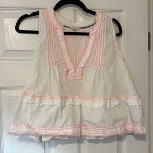 Pilcro White and Pink Blouse